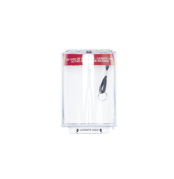 STI STI13020FRES STI-13020FR-ES Cubierta Universal Transparente con Sirena Texto de I