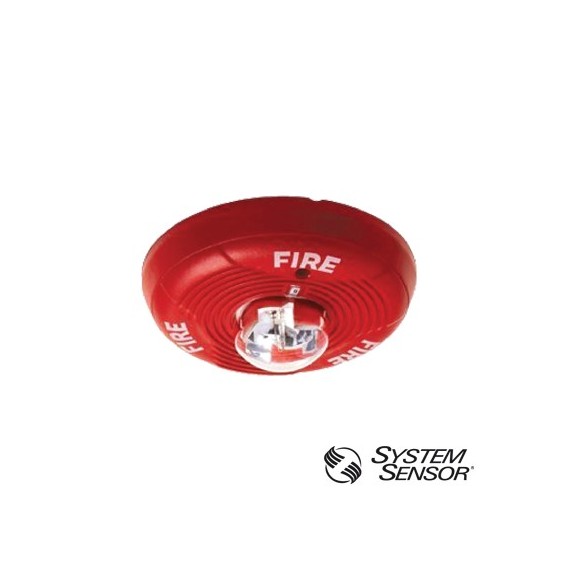 SYSTEM SENSOR SSPC2R SS-PC2R Sirena con Lámpara Estroboscópica Montaje en Techo Nivel