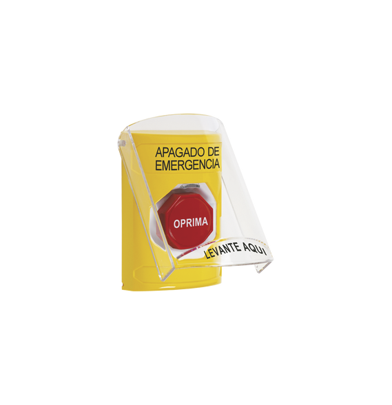 STI SS2222POES SS2222PO-ES Botón de Apagado de Emergencia Texto en Español Tapa Prote