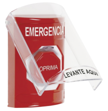 STI SS20A2EMES SS20A2EMES Botón de Emergencia en Español Rojo con Tapa Protectora de