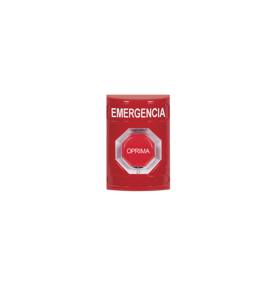 STI SS2009EMES SS2009EM-ES Botón de Emergencia Texto en Español Color Rojo Acción Man
