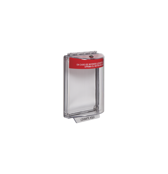 STI STI13010FRES STI-13010FR-ES Cubierta Universal Transparente Texto de Incendio en