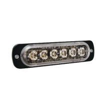 SIGNALPRO SP6R SP6R Luz Auxiliar de 6 LED Roja Bisel Negro Lente Transparente