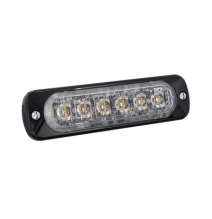 SIGNALPRO SP6R SP6R Luz Auxiliar de 6 LED Roja Bisel Negro Lente Transparente