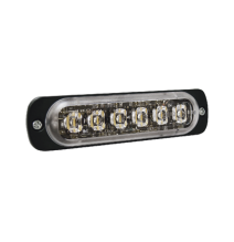 SIGNALPRO SP6A SP6A Luz Auxiliar de 6 LED Ambar Bisel Negro Lente Transparente