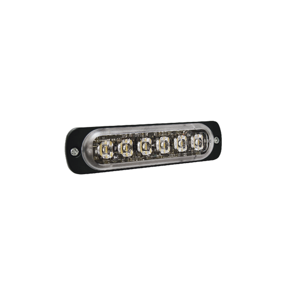 SIGNALPRO SP6A SP6A Luz Auxiliar de 6 LED Ambar Bisel Negro Lente Transparente