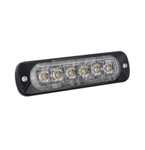 SIGNALPRO SP6A SP6A Luz Auxiliar de 6 LED Ambar Bisel Negro Lente Transparente