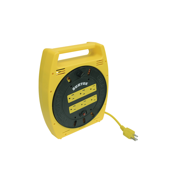 SURTEK SYS136035 SYS-136035 Multicontacto Eléctrico Tipo Carrete con 6 Contactos y 6