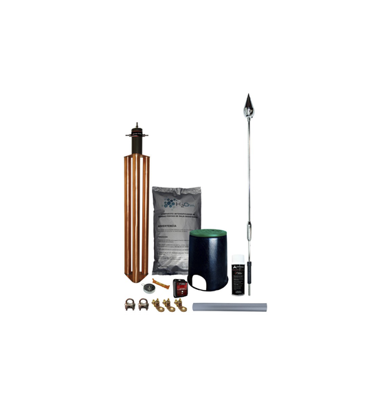 TOTAL GROUND KITMASTERPE09ALU KIT-MASTER-PE09-ALU Kit Pararrayo con Punta Piezoeléctr