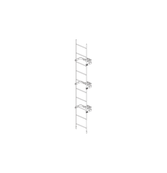 Trylon TRYSTLAD3M112 TRY-ST-LAD-3M-112 Escalera Exterma Sólida de 3 metros para Secci
