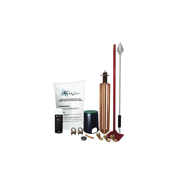 TOTAL GROUND KITMASTERALU KIT-MASTER-ALU Kit Pararrayo con Accesorios para Protección