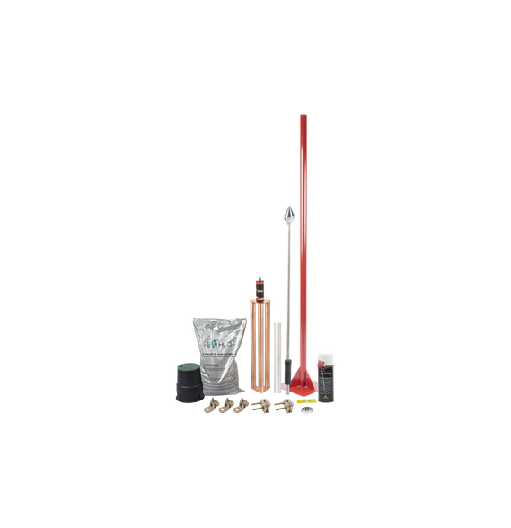 TOTAL GROUND KITMASTERALUV2 KIT-MASTER-ALU-V2 Kit Pararrayo con Accesorios para Prote