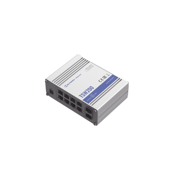 Teltonika TSW200 TSW200 Switch Industrial No-Administrable 8 puertos Gigabit PoE 802.