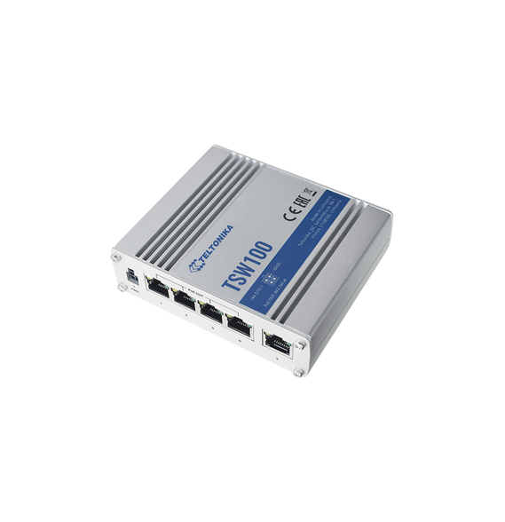 Teltonika TSW100 TSW100 Switch Industrial No-Administrable 5 puertos Gigabit PoE en 4