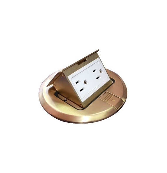 THORSMAN THMCPRB TH-MCPR-B Mini caja de piso redonda de 2 contactos color bronce (110