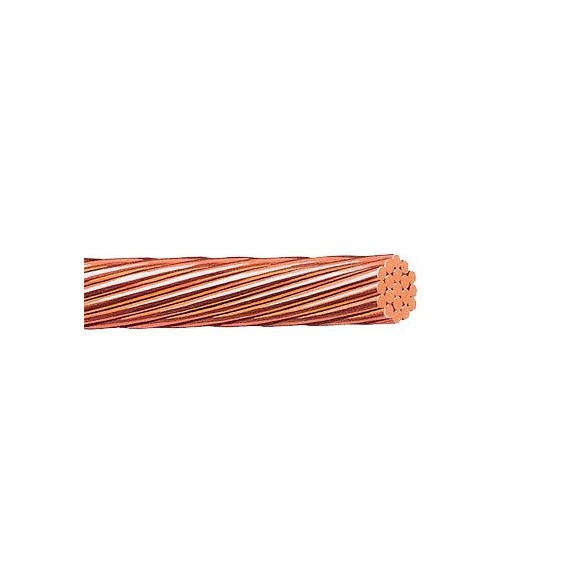 VIAKON H482100 H-482/100 Cable Eléctrico de Cobre Desnudo Calibre 2/0 AWG 19 Hilos (1