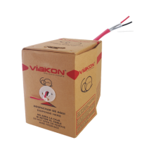 VIAKON 9404 9404 Bobina de 305 metros/ Alambre / 2 x 12 AWG / BLINDADO / Color Rojo /