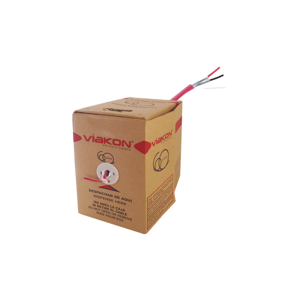 VIAKON 9404 9404 Bobina de 305 metros/ Alambre / 2 x 12 AWG / BLINDADO / Color Rojo /