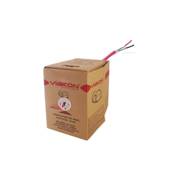 VIAKON 9422 9422 Bobina de 305 metros de Alambre 2 x 18 AWG BLINDADO color rojo FPLR