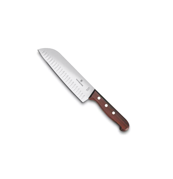 VICTORINOX 6852017G 6.8520.17G Cuchillo Santoku Wood de 17 cm Filo con Alvéolos Estil