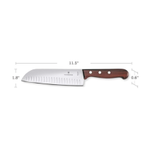 VICTORINOX 6852017G 6.8520.17G Cuchillo Santoku Wood de 17 cm Filo con Alvéolos Estil