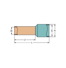 WAGO 216264 216-264 FERRUL PARA CALIBRE 1.5 MM2 / 16 AWG / L: 18 L1: 12 D: 4 D1: 3 5