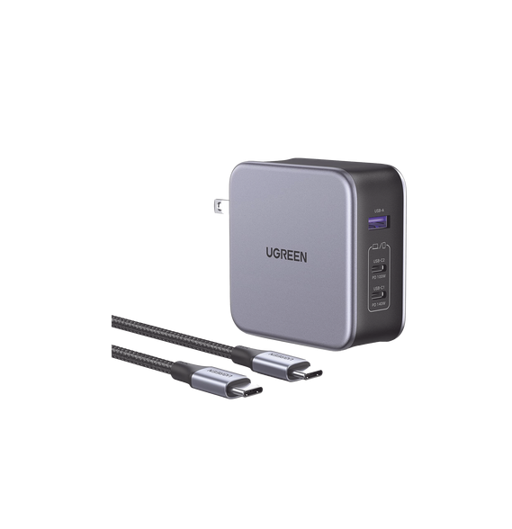 UGREEN 90548 90548 Cargador de 140W serie Nexode | 3 Puertos de Carga Rápida | 2 USB-