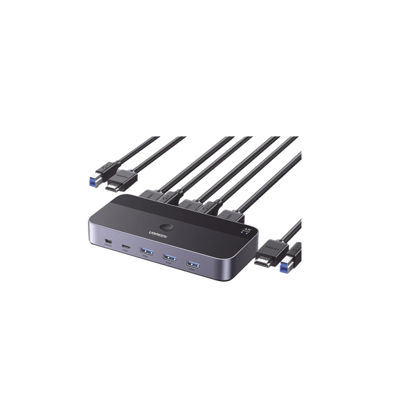 UGREEN 15707 15707 Conmutador KVM HDMI 4K | HDMI 2.0 | 2 Entradas 1 Salida | 4 Puerto
