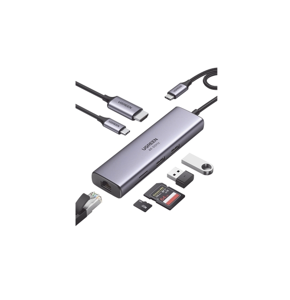 UGREEN 60515 60515 HUB USB-C (Docking Station) 7 en 1 | 2 USB-A 3.0 (5Gbps) | 1 USB-C