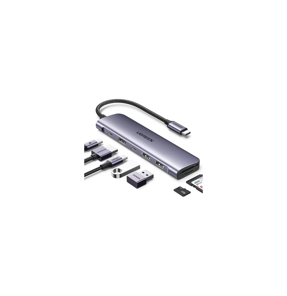 UGREEN 15214 15214 HUB USB-C (Docking Revodok) 7 en 1 | 2 USB-A 3.0 | 1 USB-C 3.0 (5G UGREEN 15214 15214 HUB USB-C (Docking Revodok) 7 en 1 | 2 USB-A 3.0 | 1 USB-C 3.0 (5G