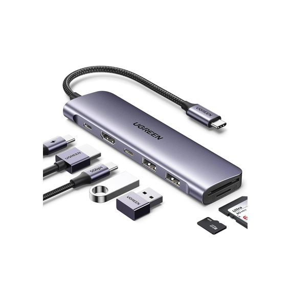 UGREEN 15214 15214 HUB USB-C (Docking Revodok) 7 en 1 | 2 USB-A 3.0 | 1 USB-C 3.0 (5G