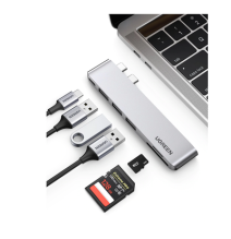 UGREEN 60560 60560 HUB USB-C (Thunderbolt 3) 6 en 2 | 3 Puertos USB3.0 | 1 USB-C (PD