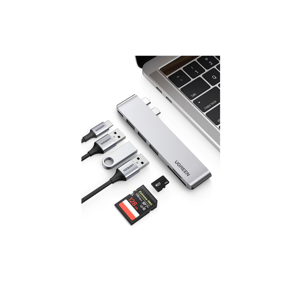 UGREEN 60560 60560 HUB USB-C (Thunderbolt 3) 6 en 2 | 3 Puertos USB3.0 | 1 USB-C (PD