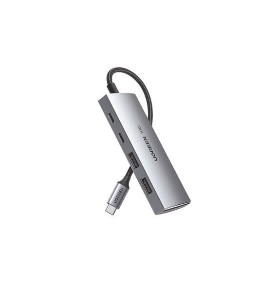 UGREEN 30758 30758 HUB USB-C 3.2 4 en 1 | 2 Puertos USB-C 3.2 (10 Gbps) | 2 Puertos U