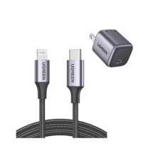 UGREEN 90902US304 90902US304 Kit de Cargador de 20w Tecnología GaN y Cable Lightning