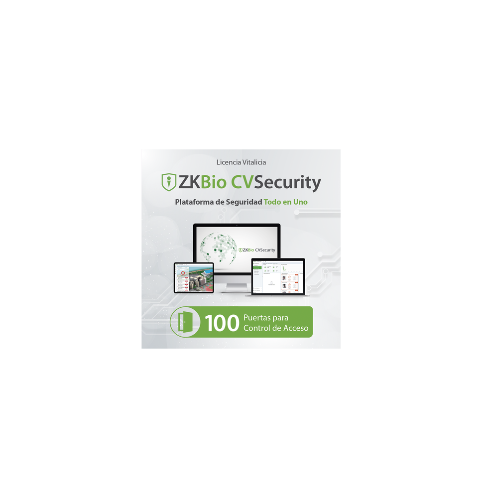 ZKTECO ZKCVACP100 ZKCVACP100 Licencia para ZKBio CVsecurity permite gestionar hasta 1