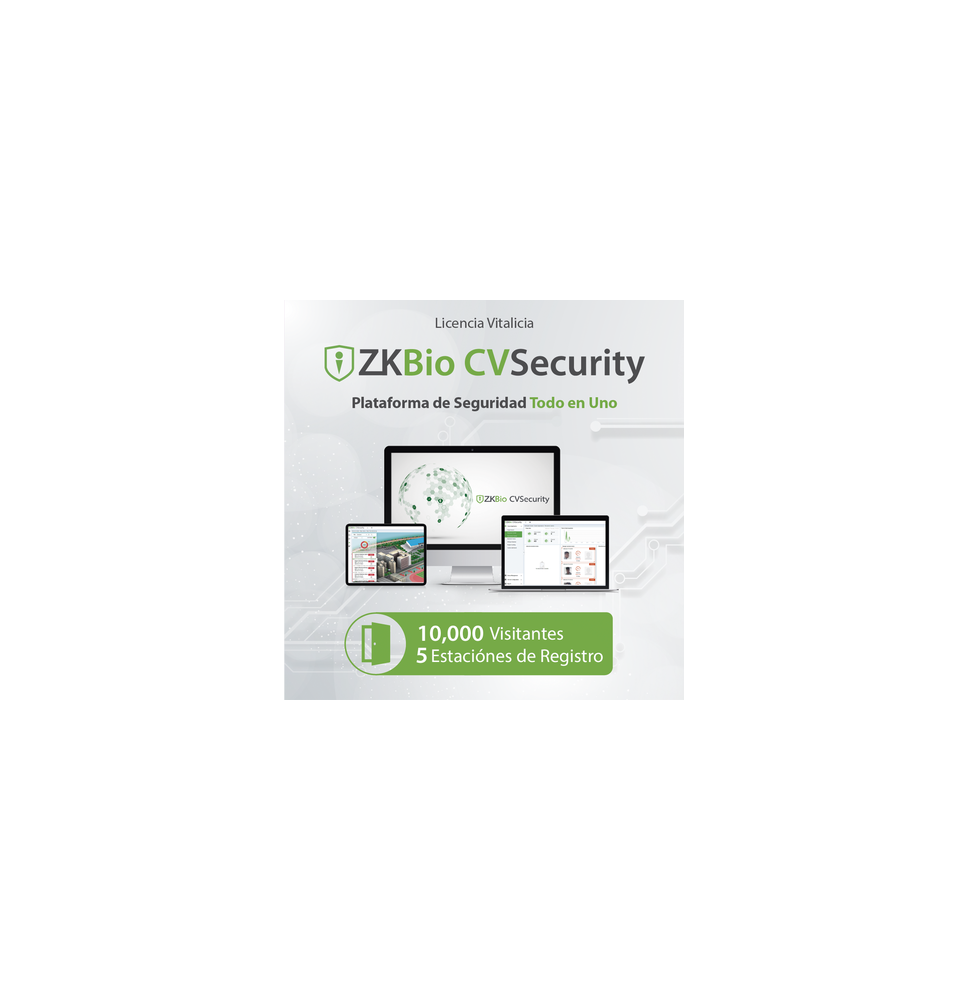 ZKTECO ZKCVVISP51W ZKCVVISP51W Licencia para ZKBio CVsecurity permite la gestion de 1