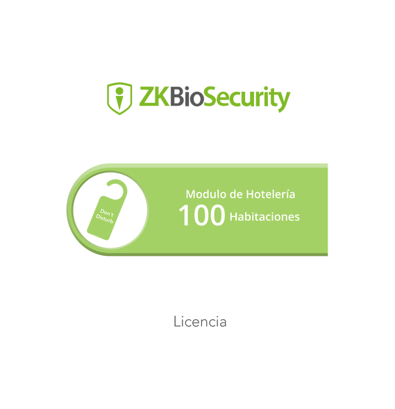 ZKTECO ZKBSHOTEL100 ZK-BS-HOTEL-100 Licencia para ZKBiosecurity para modulo de hotele