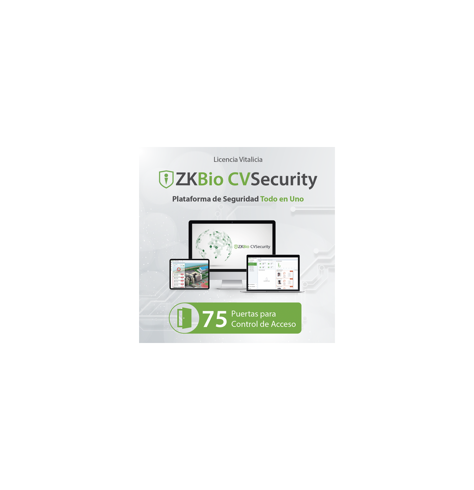 ZKTECO ZKCVACP75 ZKCVACP75 Licencia para ZKBio CVsecurity permite gestionar hasta 75