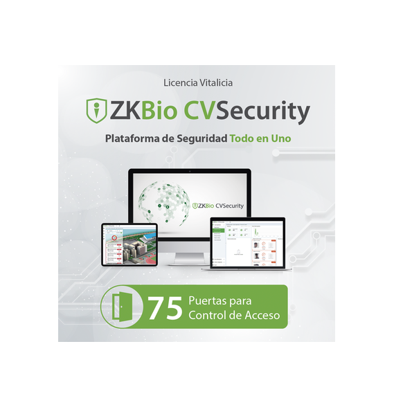 ZKTECO ZKCVACP75 ZKCVACP75 Licencia para ZKBio CVsecurity permite gestionar hasta 75