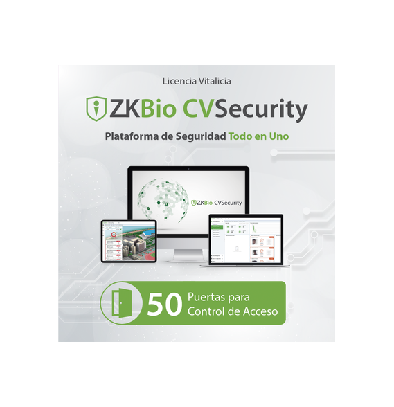ZKTECO ZKCVACP50 ZKCVACP50 Licencia para ZKBi CVosecurity permite gestionar hasta 50