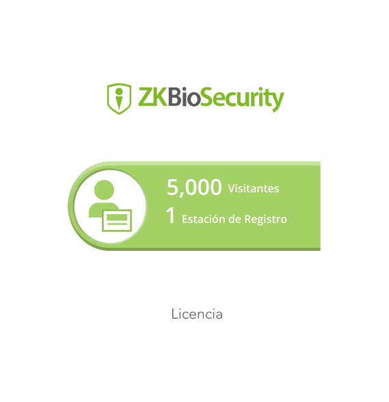 ZKTECO ZKBSVISP1 ZK-BS-VIS-P1 Licencia para ZKBiosecurity permite la gestion de 5 mil