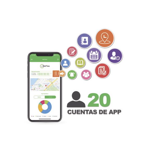 ZKTECO BIOTIMEAPP20 BIOTIMEAPP20 Licencia para realizar checadas de asistencia desde