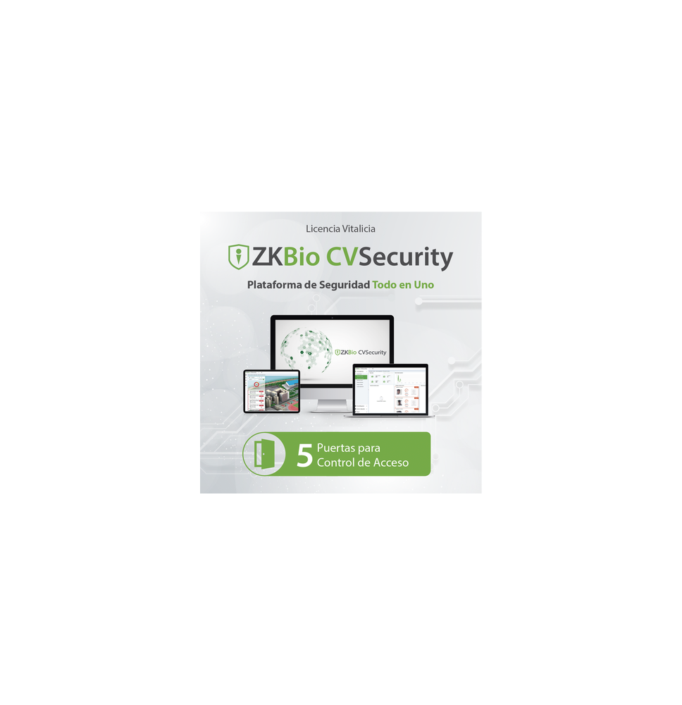 ZKTECO ZKCVACP5 ZKCVACP5 Licencia para ZKBio CVsecurity permite gestionar hasta 5 pue