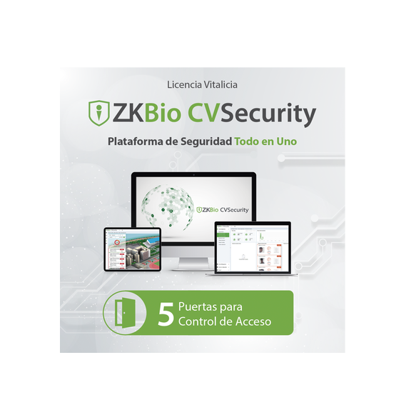 ZKTECO ZKCVACP5 ZKCVACP5 Licencia para ZKBio CVsecurity permite gestionar hasta 5 pue