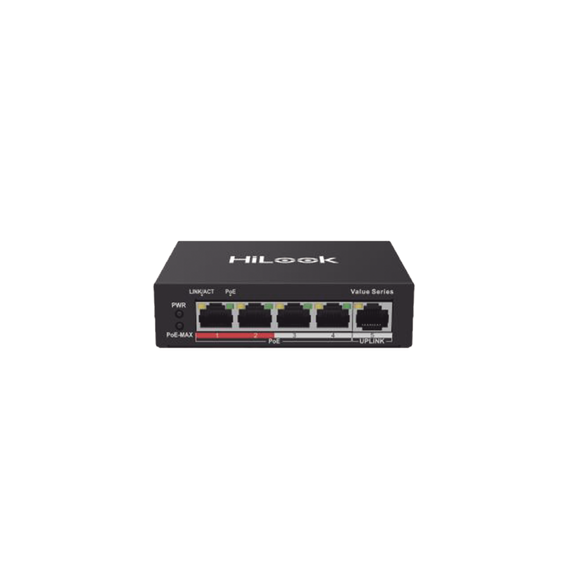 HiLook by HIKVISION NS0105P35B NS-0105P-35(B) Switch PoE+ / No Administrable / 4 Puer