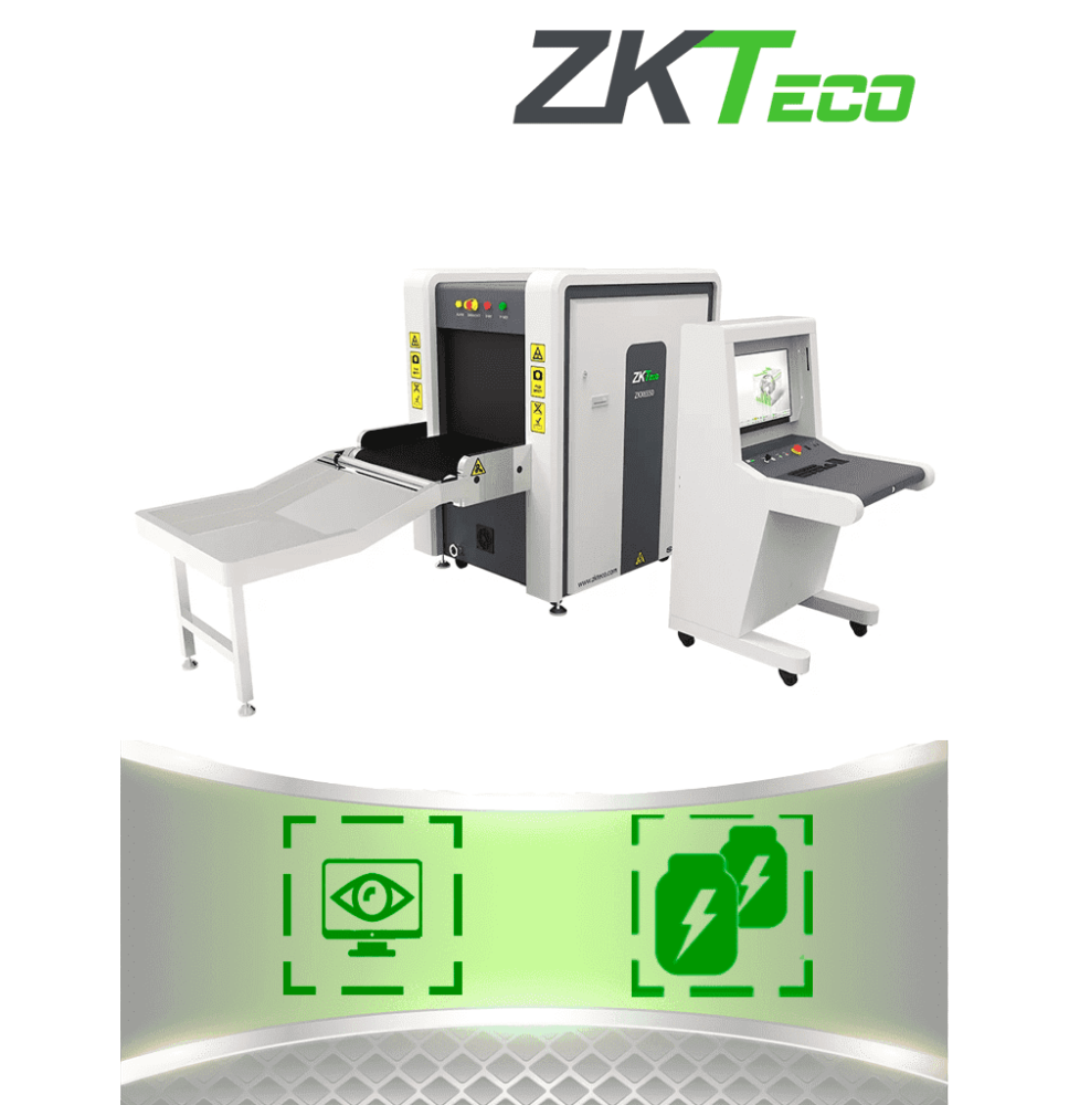 ZKTECO ZKX6550 Máquina de Rayos X con energía doble  túnel para equipaje de 65 x 50 c