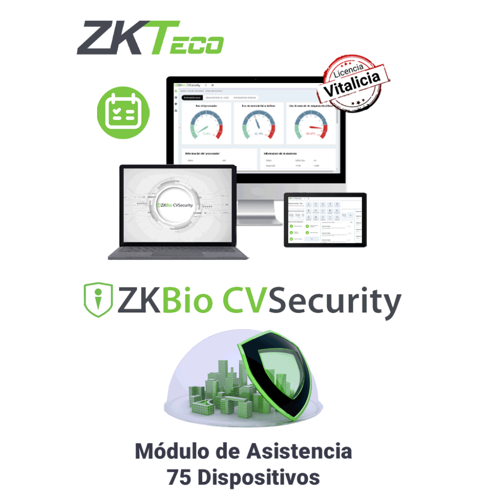 ZKTECO ZKBIOCVTAP75 - Modulo Vitalicio de Asistencia para BioCVSecurity para 75 punto