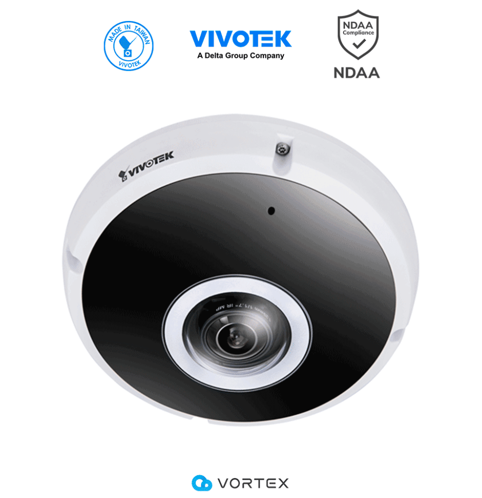 VIVOTEK FE931-EHV- Cámara IP VORTEX fisheye exterior 12 MP  con Smart IR II 20m  WDR