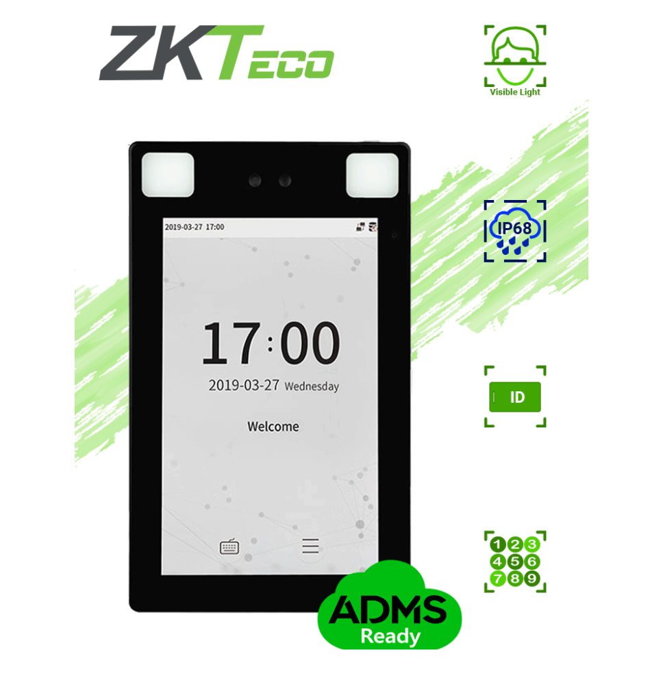 ZKTECO ProFace X- Terminal de Control de Acceso con Reconocimiento Facial/ para Exter